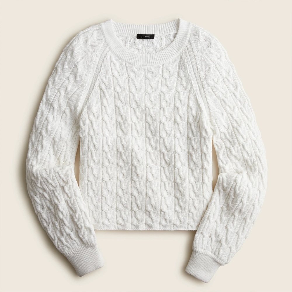 J. Crew Relaxed-fit cable-knit crewneck sweater